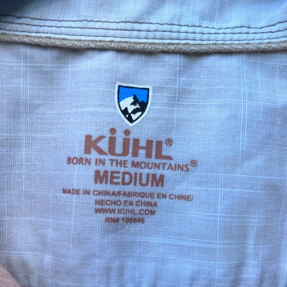 Kuhl Peach/Orange Short Sleeve Button Down | Shirt M - Picture 6 of 8